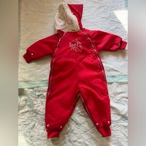 VTG Montgomery Ward Hoodie boy Girl Snowsuit Ski Bunting Puffer Winter 24 Months